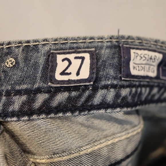 Miss Me Wide Leg Mid Rise Bling Jeans 27 JPS5148-2 MK14 Y2K Vintage Style - Picture 12 of 14